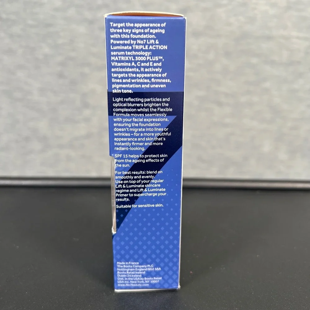 No7 Lift & Luminate Serum Foundation 1oz Calico SPF 15 Anti-Aging Exp 3/2028 NEW